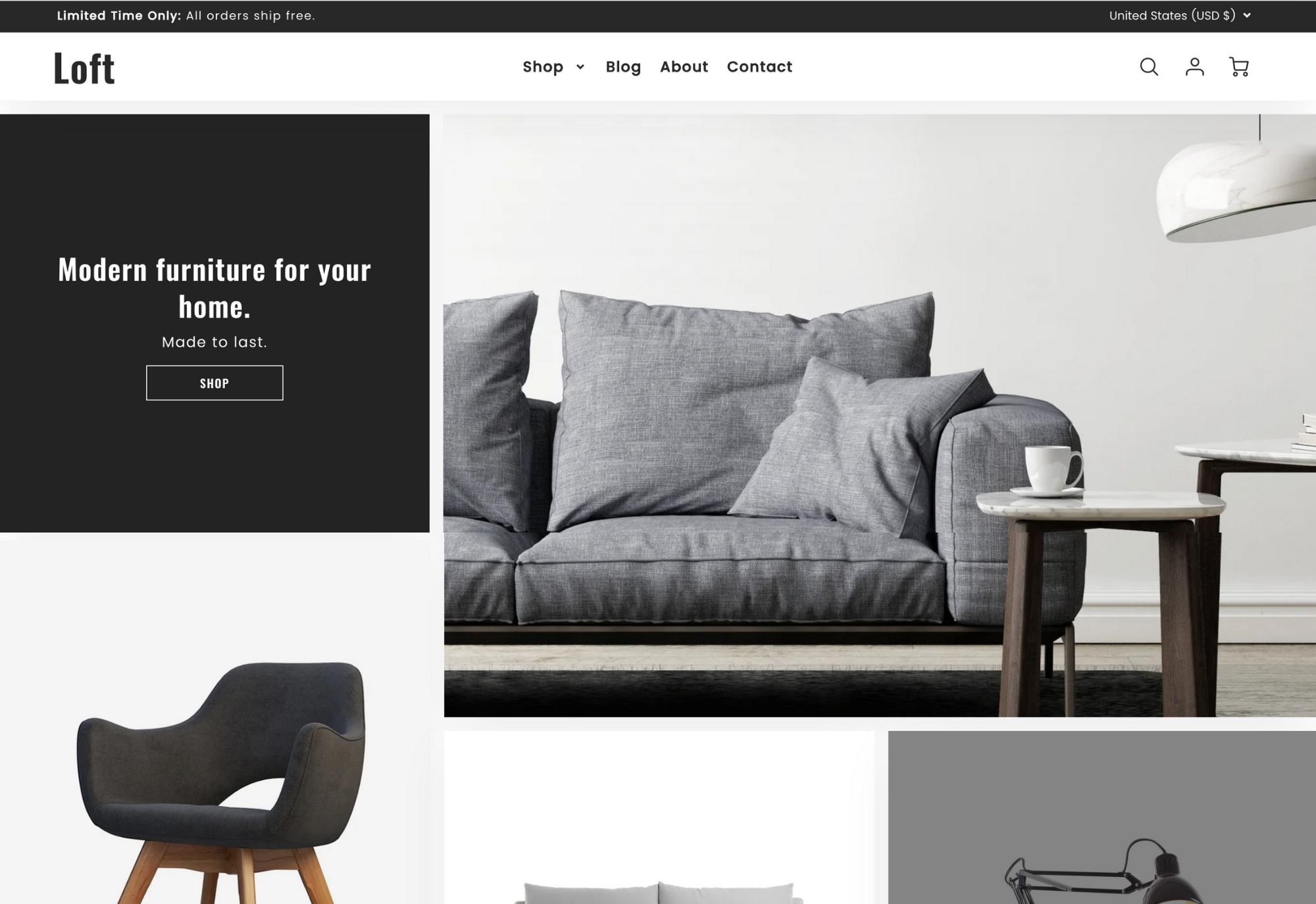 loft theme shopify